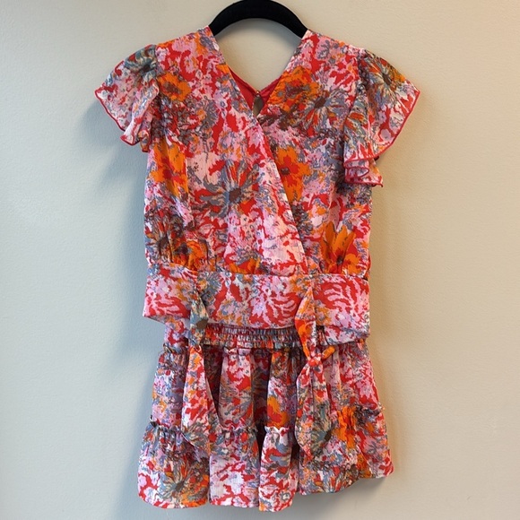 Chelsea & Violet Orange Flutter Sleeve Wrap Blouse and skirt medium - Picture 12 of 12